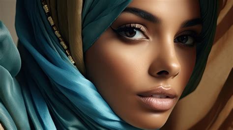 Premium Ai Image Portrait Of Islamic Woman Smiling Pretty Muslim Girl