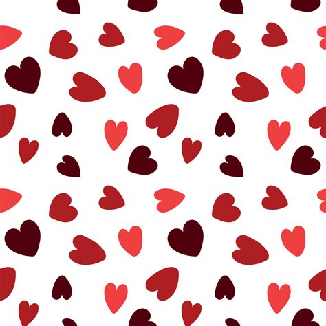 Festive Valentine Day Colorful Hearts Seamless Pattern Isolated On