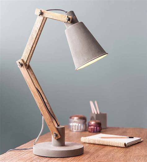 Cement Wood Desk Lamp VivaTerra Wood Desk Lamp Adjustable Desk