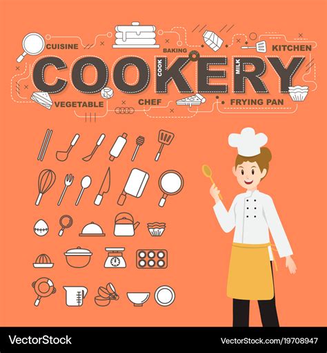 Cookery with food icons set design Royalty Free Vector Image