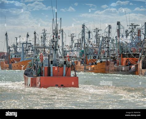 Fishing Boat Returning To Port After A Days Fishing Stock Photo Alamy