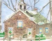 Items similar to Eyler's Valley Chapel Watercolor Print, Thurmont ...