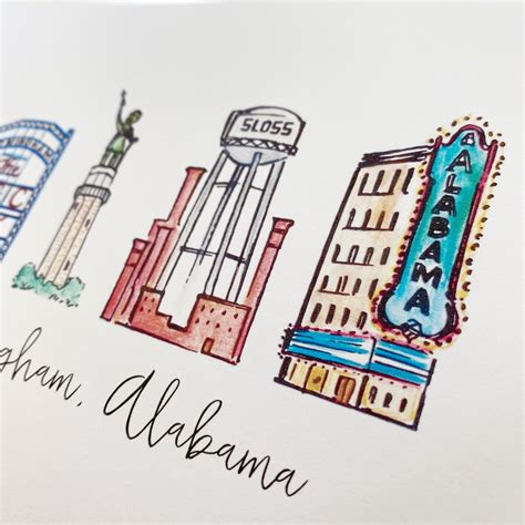 Birmingham Alabama Skyline Art Print - Etsy