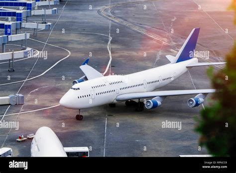 Airbus Landed On Airport Stock Photo Alamy