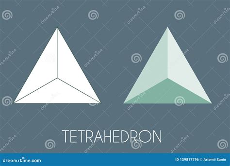 Tetrahedron Platonic Solid. Sacred Geometry Vector Illustration Stock ...