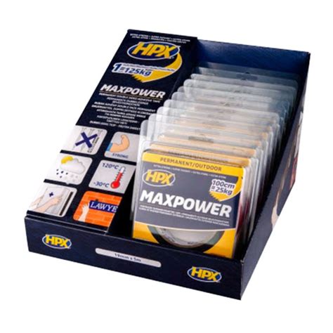 Hpx Max Power Dubbelzijdige Tape Zwart Mm X Meter