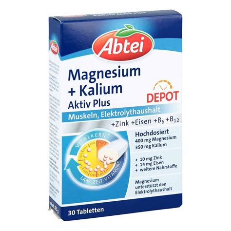 Abtei Magnesium Kalium Depot Tabletten 30 Stk