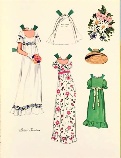 1973 Bridal Party Paper Dolls Imprimir Sobres Recortes Muñecas De Papel