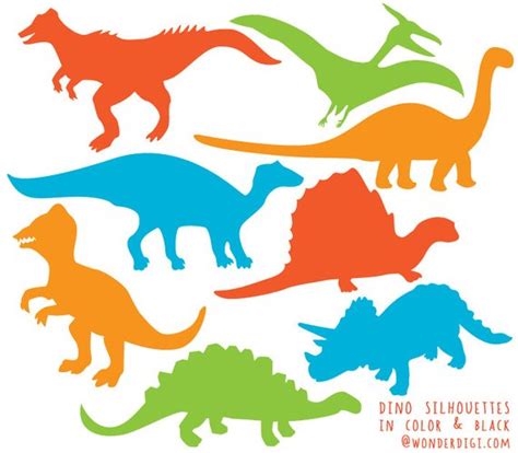 Dinosaur Clipart Dinosaurs Silhouette Clip Art Dino Etsy Dinosaur