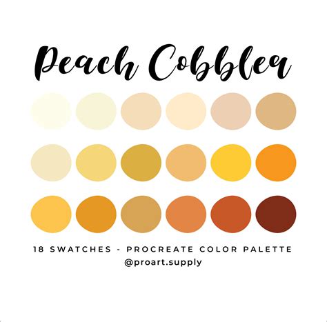 Peach Cobbler Procreate Color Palette Hex Codes Yellow Etsy Singapore