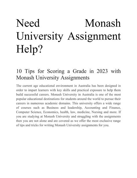 Need Monash University Assignment Help By Neeraj Gupta Issuu