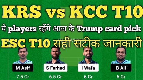 Krs Vs Kcc Dream11 Prediction Krs Vs Kcc Player Stats Krs Vs Kcc