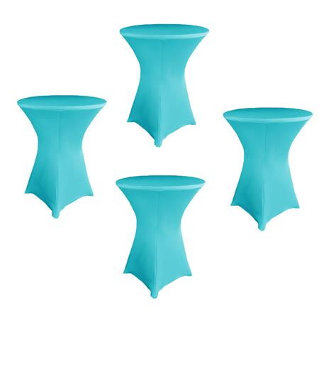 4 Pack 30 x 42 Spandex Fitted Stretch Highboy Table Covers Turquoise