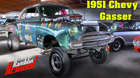 Awesome 1951 Chevy Deluxe Gasser Weiand Tunnel Ram W Dual Holleys