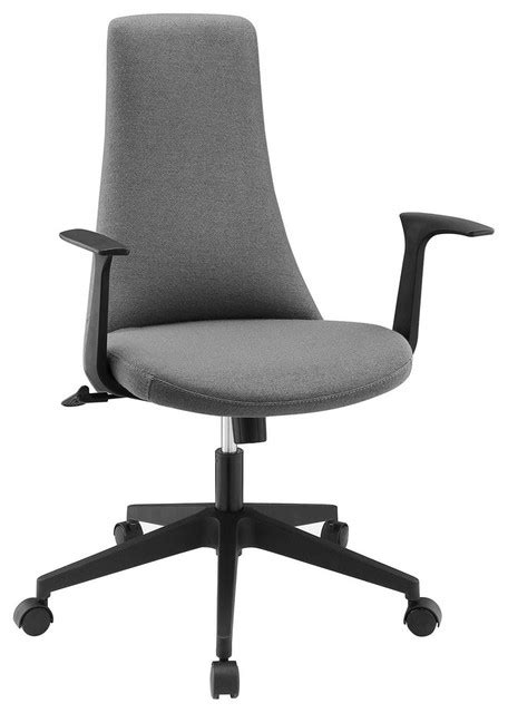 Modern Contemporary Office Chair Grey Faux Leather Contemporary