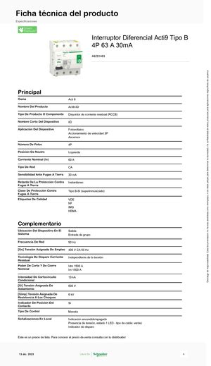 Schneider Electric Interruptor Diferencial Acti I ID A9R11491