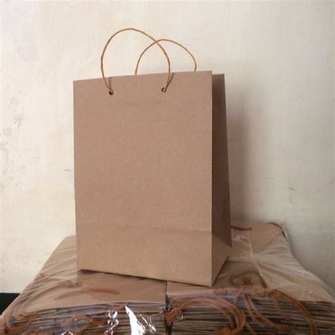 Jual Paper Bag Coklat Polos Ukuran X X Paperbag Coklat Shopee