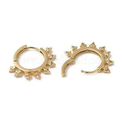 Wholesale Brass Micro Pave Cubic Zirconia Hoop Earring Pandahall