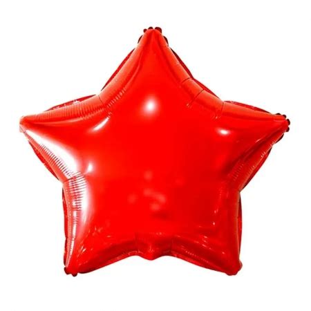 Bal O Metalizado Estrela Vermelho Polegadas