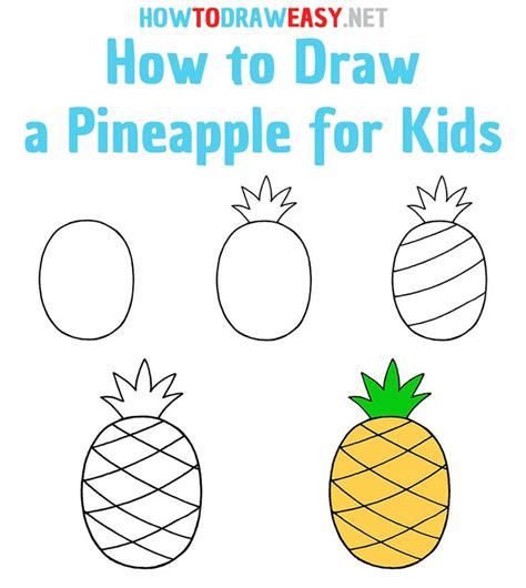 How to Draw a Pineapple for Kids