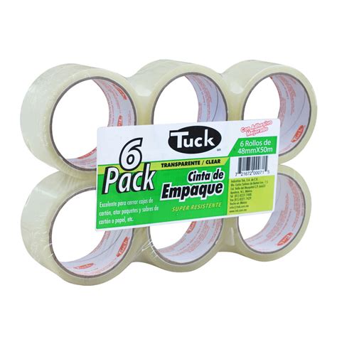 CINTA DE EMPAQUE DE 48 MM X 50 M TRANSPARENTE TUCK 6 PIEZAS The Home