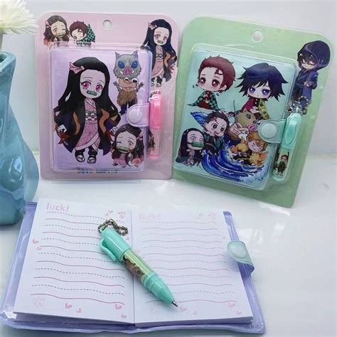 Anime Demon Slayer Kimetsu No Yaiba Kawaii Cubierta Mini Cuaderno De