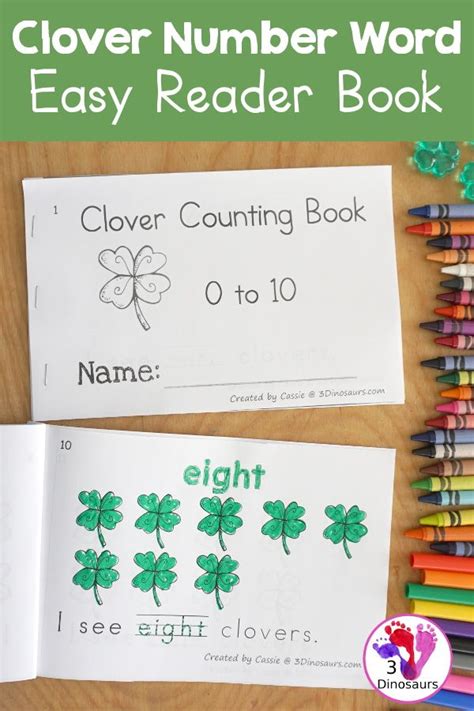 Free Clover Number Word Counting Book Printable With Numbers From