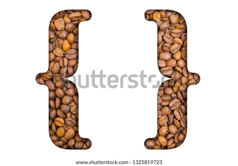 Letter Alphabet Coffee Beans Background Coffea Stock Photo 1325819723