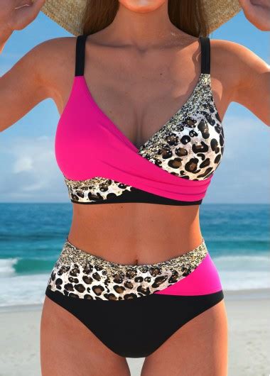 Surplice Leopard Hot Pink Bikini Set Modlily USD 29 98