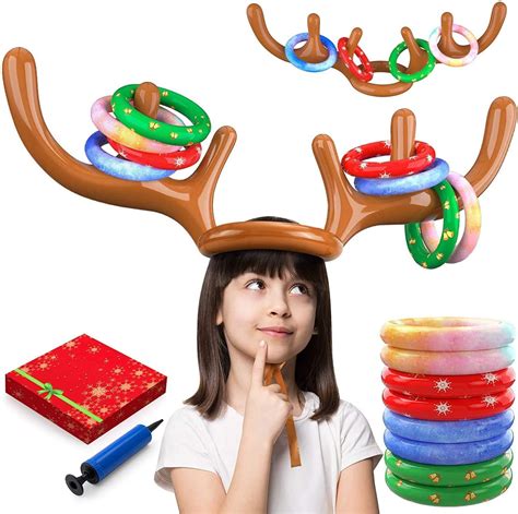 Amazon DizauL 2021 Reindeer Antler Ring Toss Game Reindeer Game