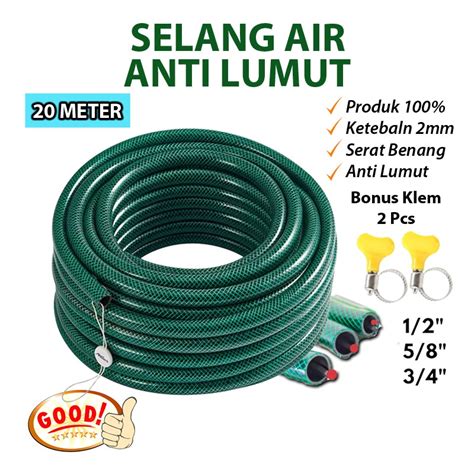 Jual Selang Air 20 Meter 1 2 5 8 3 4 Inch Serat Benang Selang Air Cuci Motor Mobil Selang