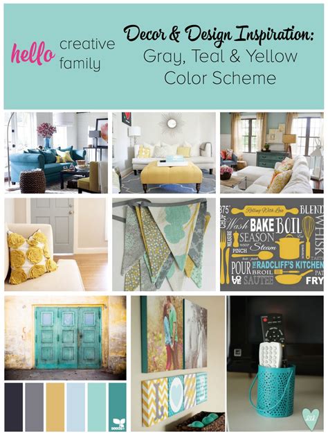 Gray Teal And Yellow Color Scheme Decor Inspiration