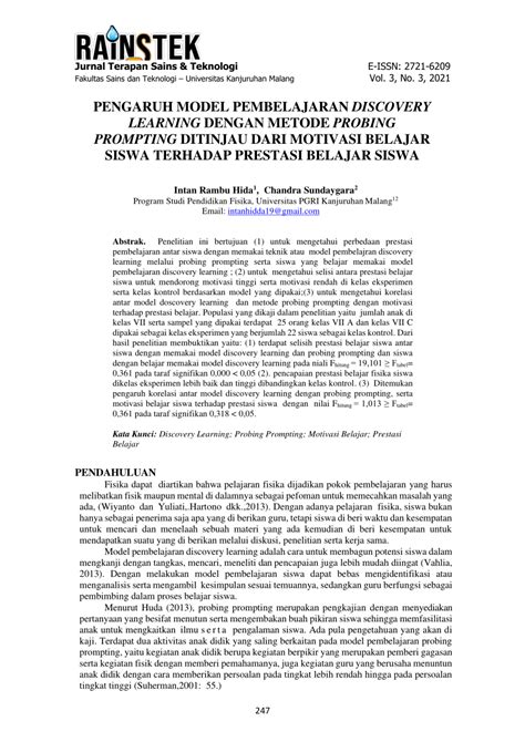 PDF PENGARUH MODEL PEMBELAJARAN DISCOVERY LEARNING DENGAN METODE