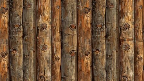 Premium Photo Rustic Wooden Fence Made Of Rough Cut Logs The Logs Are