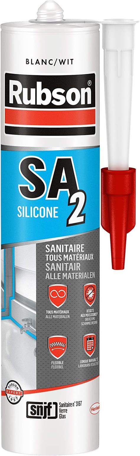 Rubson Mastic Bain Cuisine Silicone Vite Les Moisissures Blanc