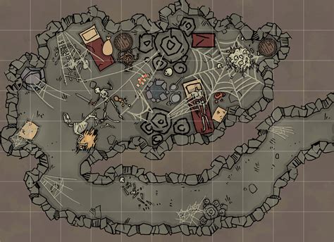 [oc] Giant Spider Den In Former Bandit Hideout One Of My First Battle Maps Any Thoughts Or