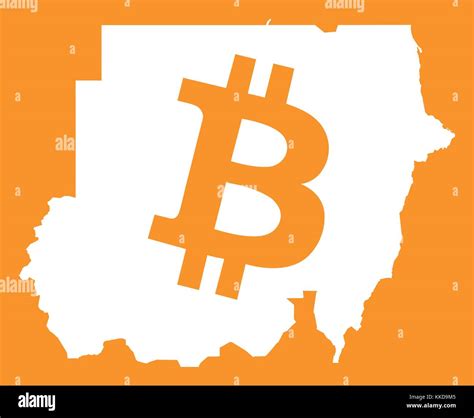 Sudan map with bitcoin crypto currency symbol illustration Stock Vector ...