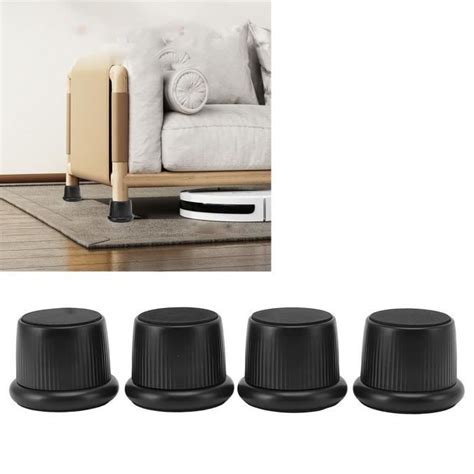 QID Rehausseur de meubles réglable en hauteur Noir 4Pcs Height