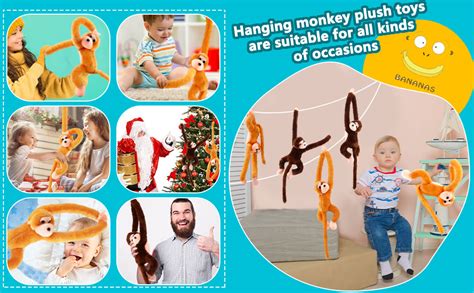 Puteraya 24 Pcs 24 Inch Hanging Monkey Stuffed Animals Bulk