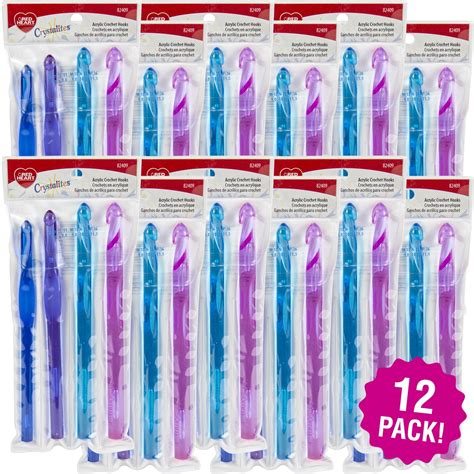 Red Heart Crystalites Acrylic Crochet Hook Set Multipack Of