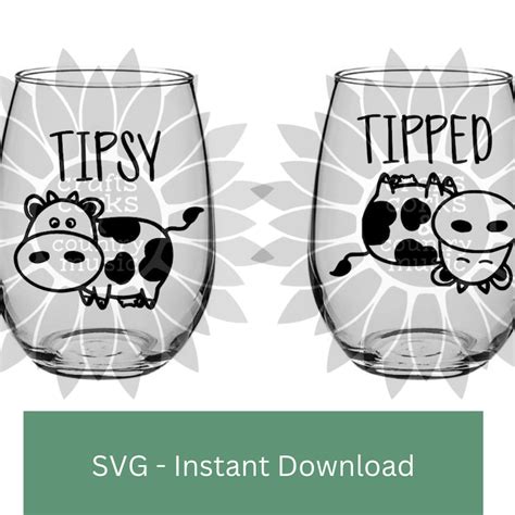 Tipsy Cow Svg Etsy