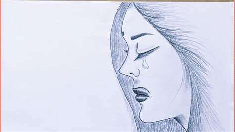 How To Draw A Crying Girl Easy Step By Step Pencil Drawing For