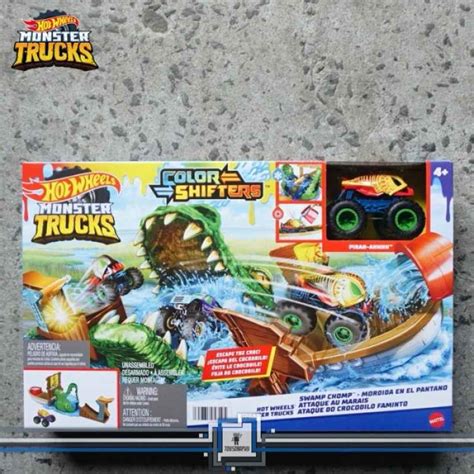 Jual Hot Wheels Monster Trucks Swamp Chomp Color Shifters Track Playset Jam Di Seller Velvet