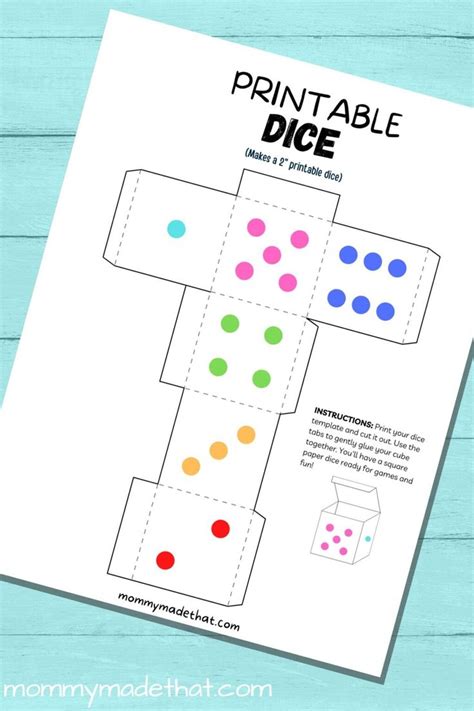 Printable Dice Template How To Make Paper Dice Dice Template How