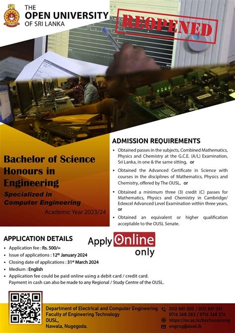 Bachelor Of Science Honours In Engineering Computer Engineering Ousl