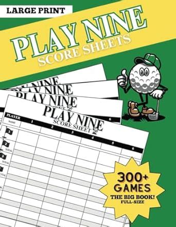 Play Nine Score Sheets 300 Games Large Print Score Pads 8 5 X 11