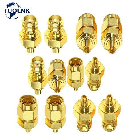 1Lot 4pcs 2pcs Lot SMA To MMCX Coaxial Adapter Kit Pure Brass Male