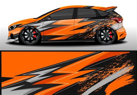 Car Decal Wrap Design Vector Abstract Stripe Racing For Livery