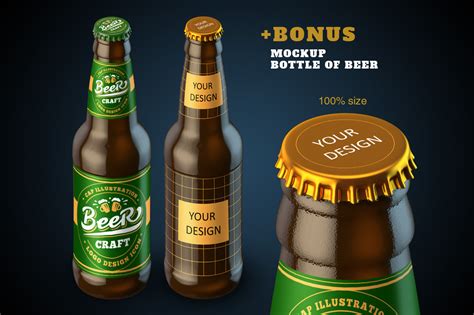 Beer logo set. + mockup on Yellow Images Creative Store