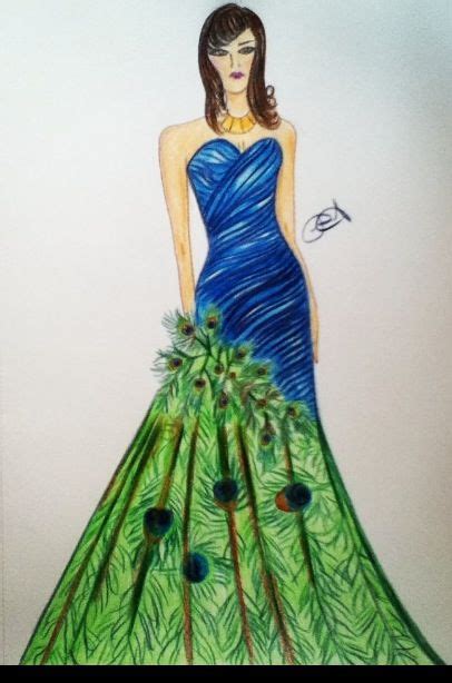 Peacock Dress Fashion Illustration Dresses Fashion Illustration